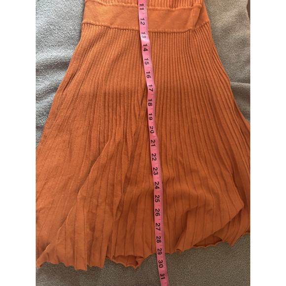 Abercrombie & Fitch Orange Ribbed Fit & Flare Mini Dress - Size S stretchy - Picture 3 of 4